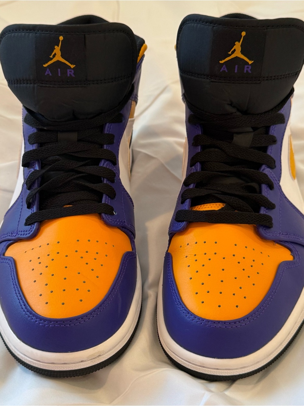 Nike Men's High-Top Sneakers - Purple/Yellow/White - Picture 4 of 11
